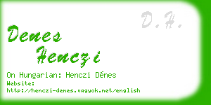 denes henczi business card